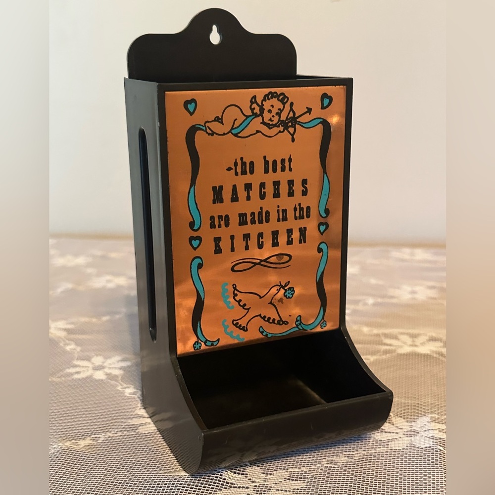 Vintage Plastic/Copper Match Holder